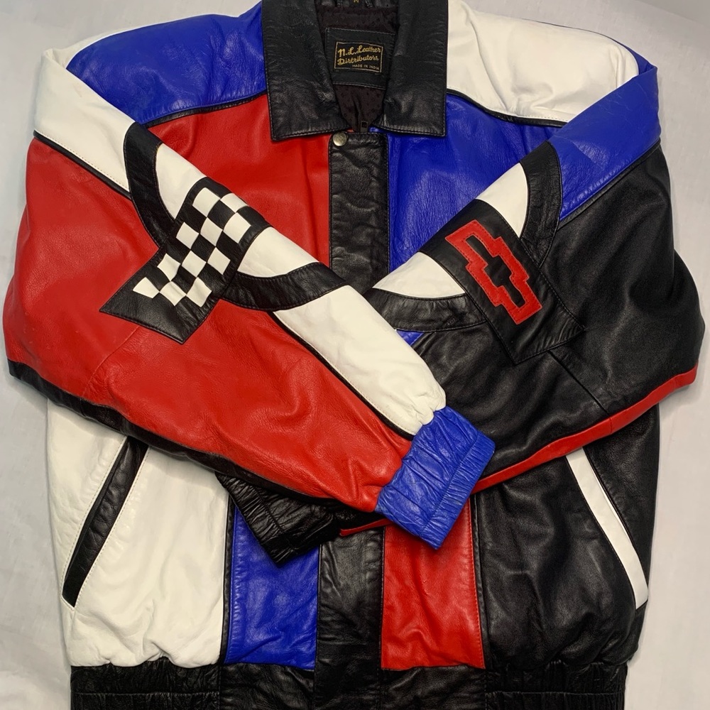 Medium(M) Mens Vintage 90s Corvette Leather Jacket